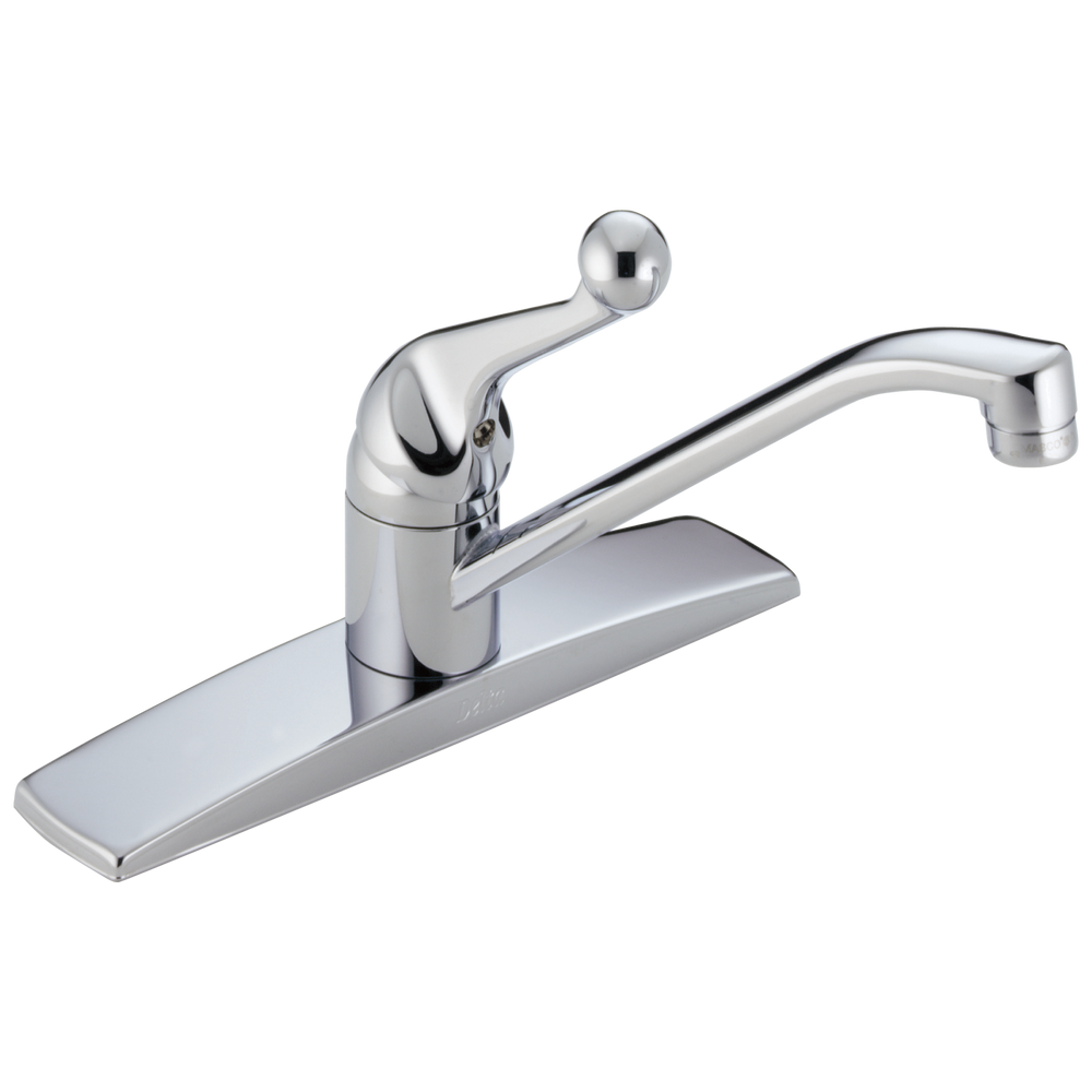 Delta 134 / 100 / 300 / 400 Series: Single Handle Kitchen Faucet - / Curve w/o Tab - D11 / Wi