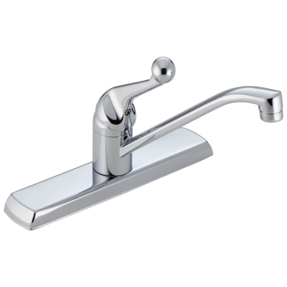 Delta 134 / 100 / 300 / 400 Series: Single Handle Kitchen Faucet - / Curve w/o Tab - D11 / St