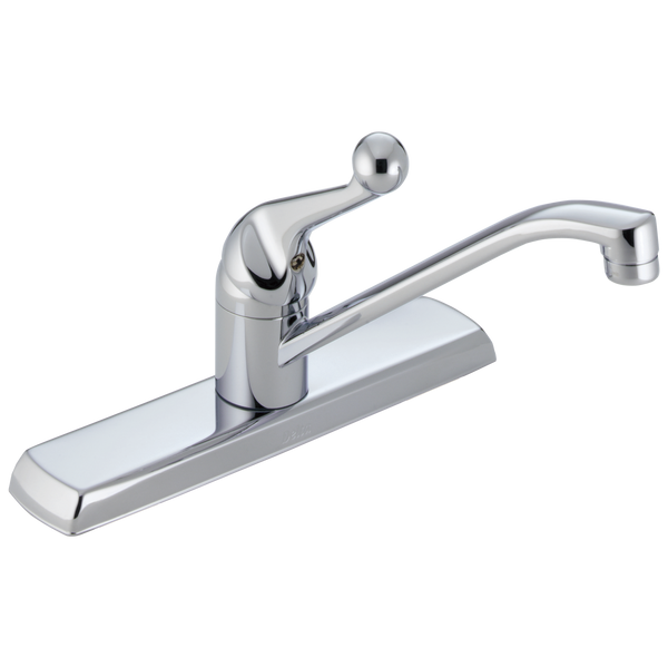 Delta 134 / 100 / 300 / 400 Series: Single Handle Kitchen Faucet - / Curve w/o Tab - D11 / St
