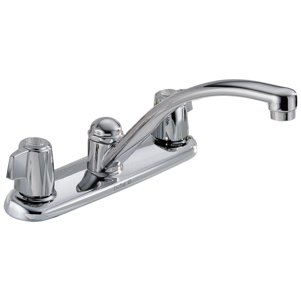 Delta 2100 / 2400 Series: Two Handle Kitchen Faucet - / Curve w/o Tab - D11 / Standard