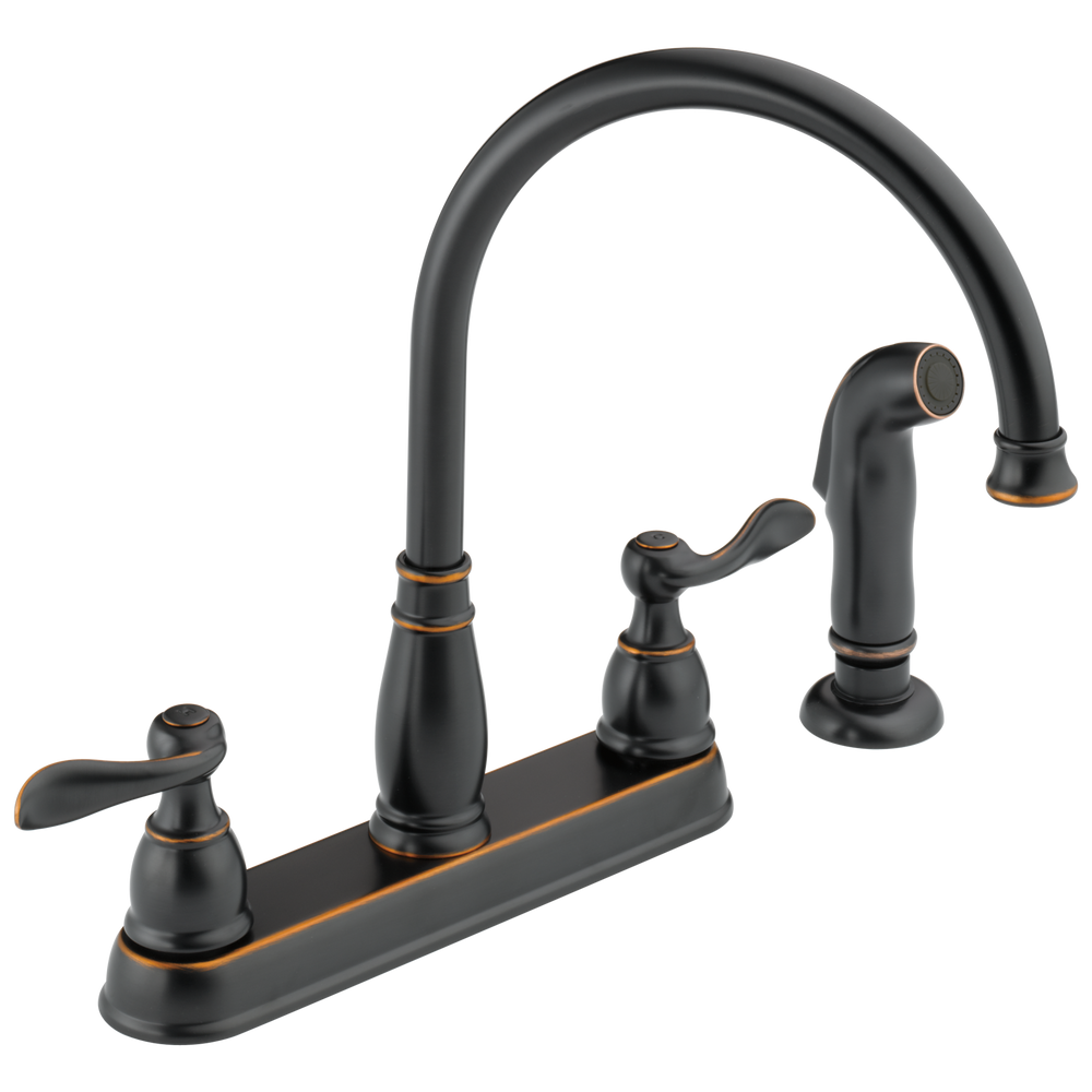 Delta Windemere: Two Handle Kitchen Faucet - / Curve w/o Tab - D11 / Standard