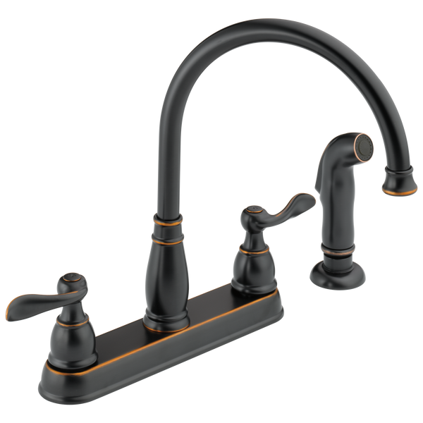 Delta Windemere: Two Handle Kitchen Faucet - / Curve w/o Tab - D11 / Standard