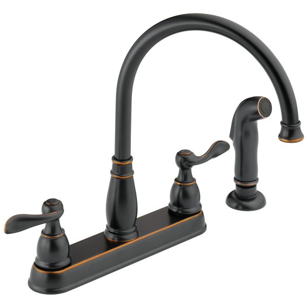 Delta Windemere: Two Handle Kitchen Faucet - / Curve w/o Tab - D11 / Standard