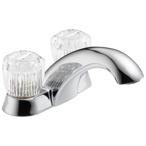 Delta Classic: Two Handle Centerset Bathroom Faucet - / Curve w/o Tab - D6 / Standard