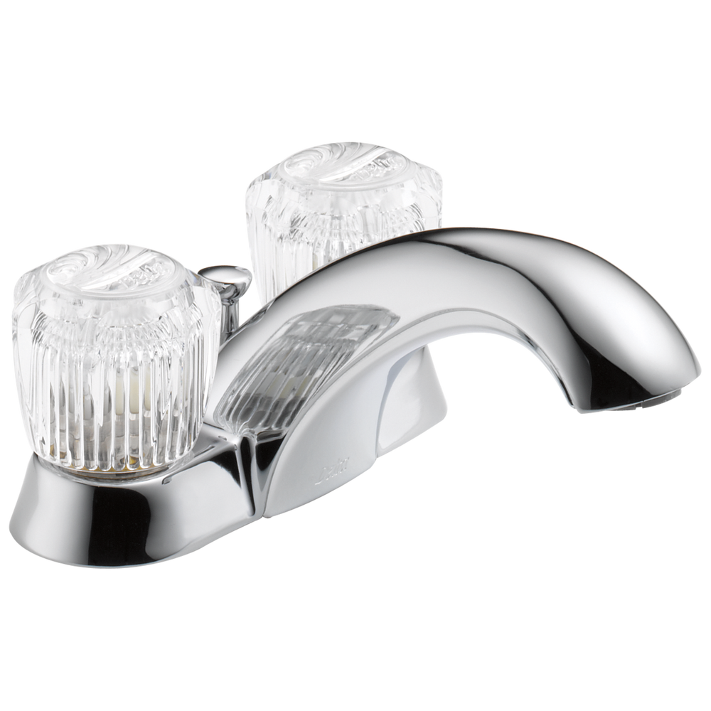 Delta Classic: Two Handle Centerset Bathroom Faucet - / Curve w/o Tab - D6 / Standard