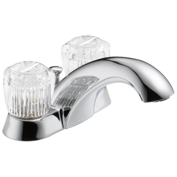 Delta Classic: Two Handle Centerset Bathroom Faucet - / Curve w/o Tab - D6 / Standard