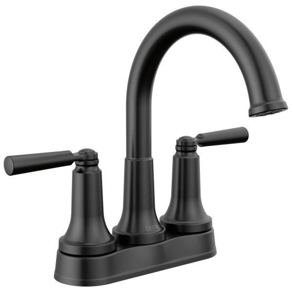Delta Saylor: Two Handle Centerset Bathroom Faucet - / Curve w/o Tab - D6 / Metal Pop-Up