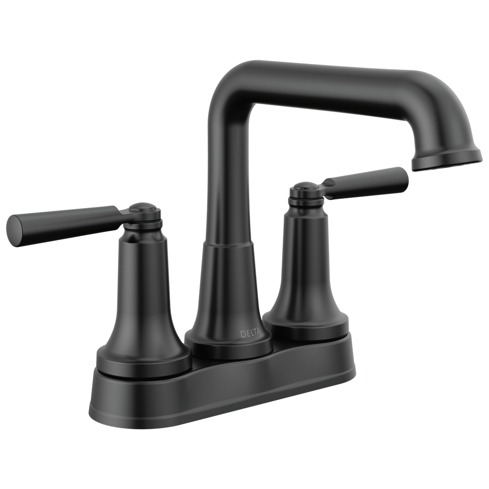 Delta Saylor: Two Handle Centerset Bathroom Faucet - / Curve w/o Tab - D6 / Metal Pop-Up