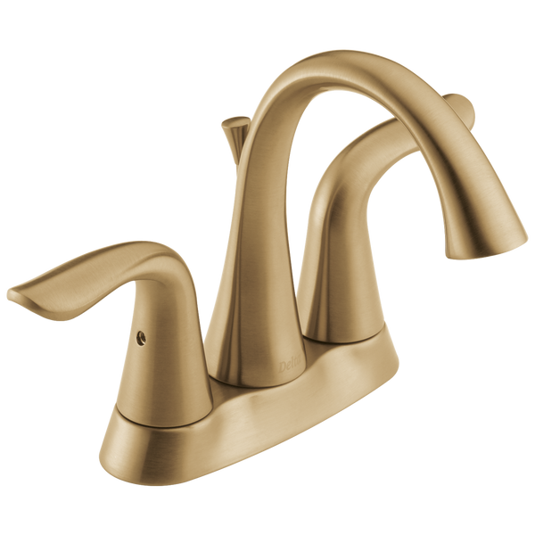 Delta Lahara: Two Handle Centerset Bathroom Faucet - / Curve w/o Tab - D6 / Metal P