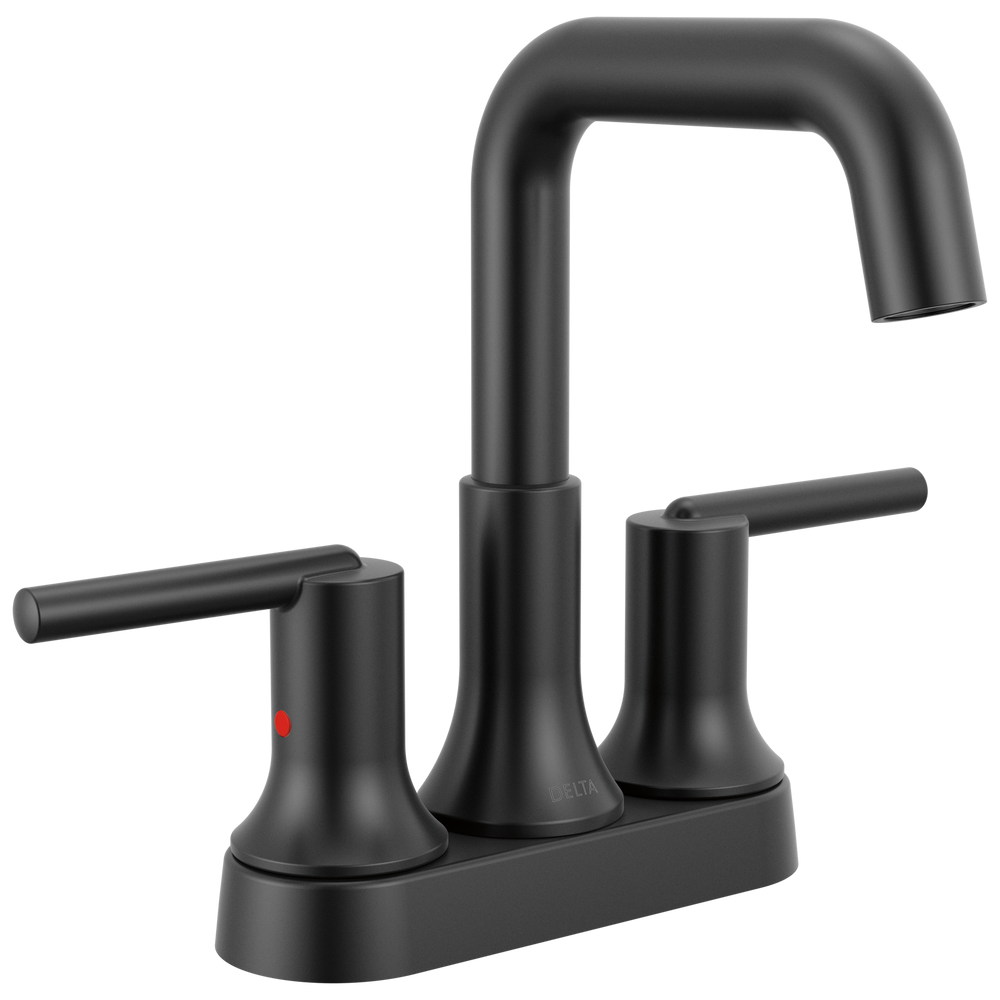 Delta Trinsic: Centerset Bathroom Faucet - / Curve w/o Tab - D6 / Metal Pop-Up Drain