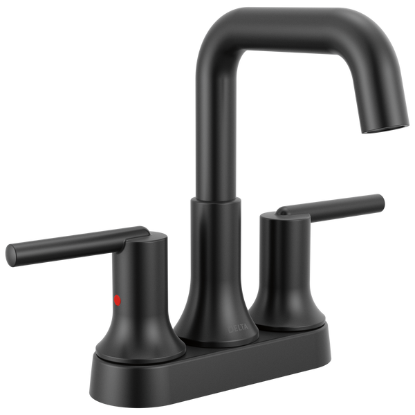 Delta Trinsic: Centerset Bathroom Faucet - / Curve w/o Tab - D6 / Metal Pop-Up Drain
