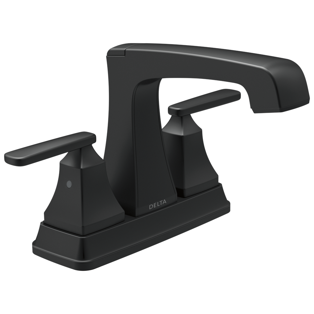 Delta Ashlyn: Two Handle Centerset Lavatory Faucet - Metal Pop-Up - / Curve w/o Tab - D6
