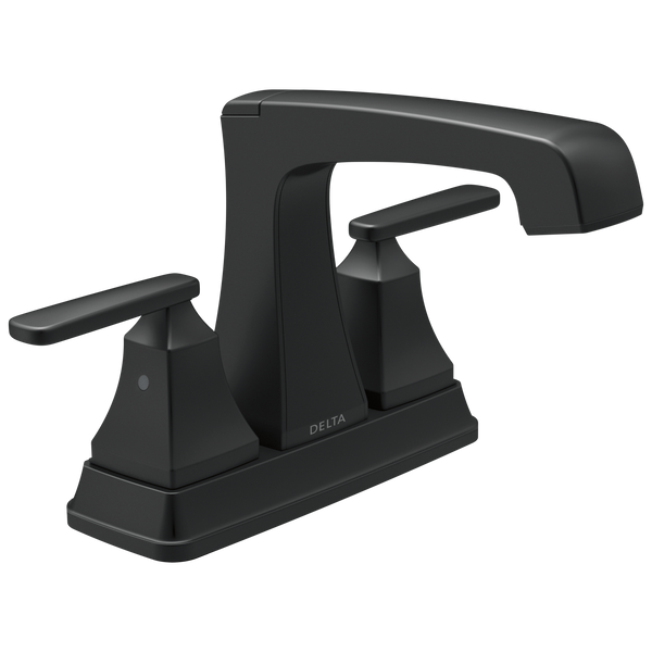 Delta Ashlyn: Two Handle Centerset Lavatory Faucet - Metal Pop-Up - / Curve w/o Tab - D6
