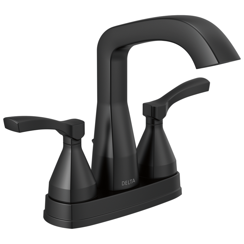 Delta Stryke: Centerset Faucet - / Curve w/o Tab - D6 / Metal Pop-Up Drain