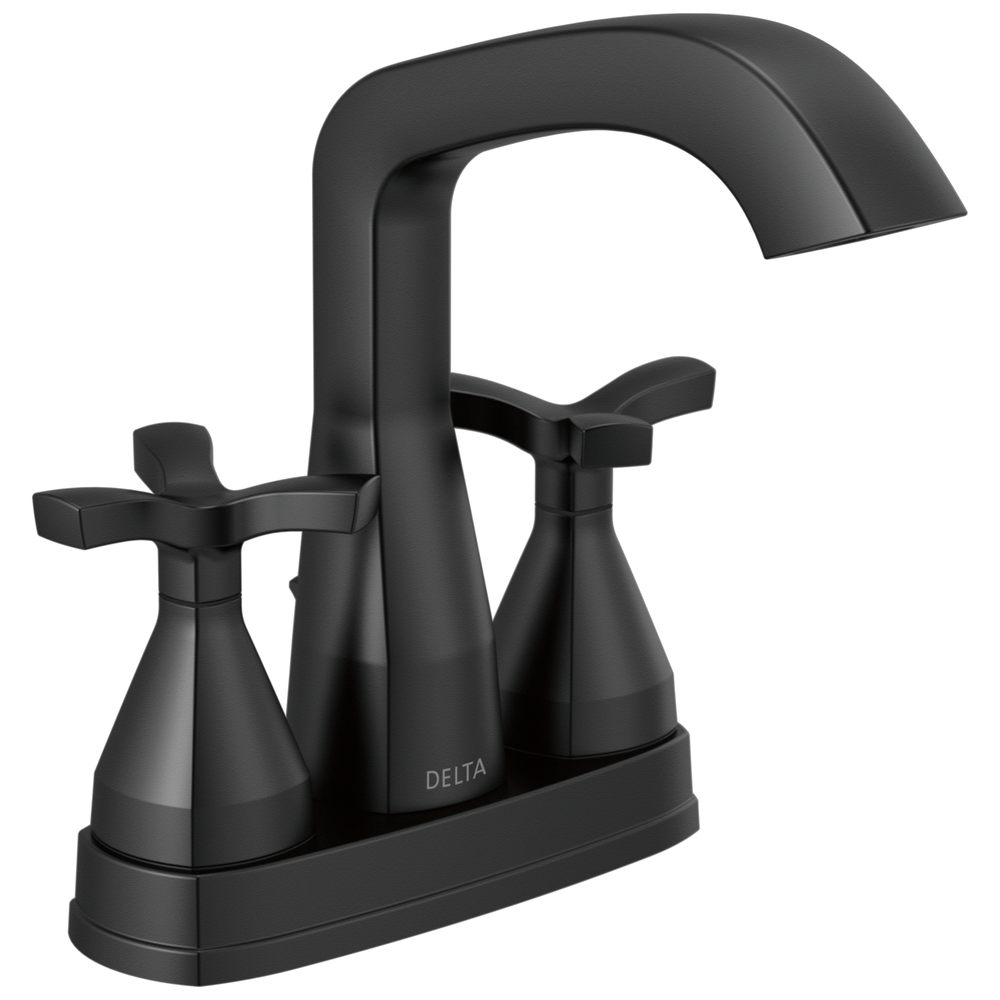 Delta Stryke: Centerset Faucet - / Curve w/o Tab - D6 / Metal Pop-Up Drain