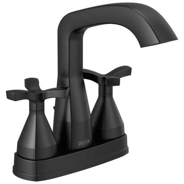 Delta Stryke: Centerset Faucet - / Curve w/o Tab - D6 / Metal Pop-Up Drain