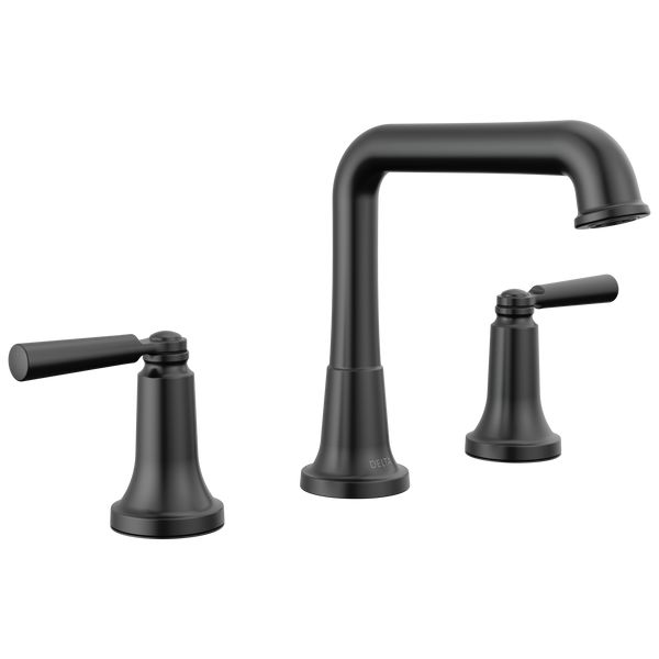 Delta Saylor: Two Handle Widespread Bathroom Faucet - / Curve w/o Tab - D11 / Metal Pop-