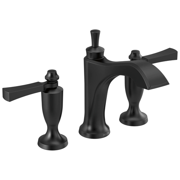 Delta Dorval: Two Handle Widespread Bathroom Faucet - / Curve w/o Tab - D11 / Metal Pop-