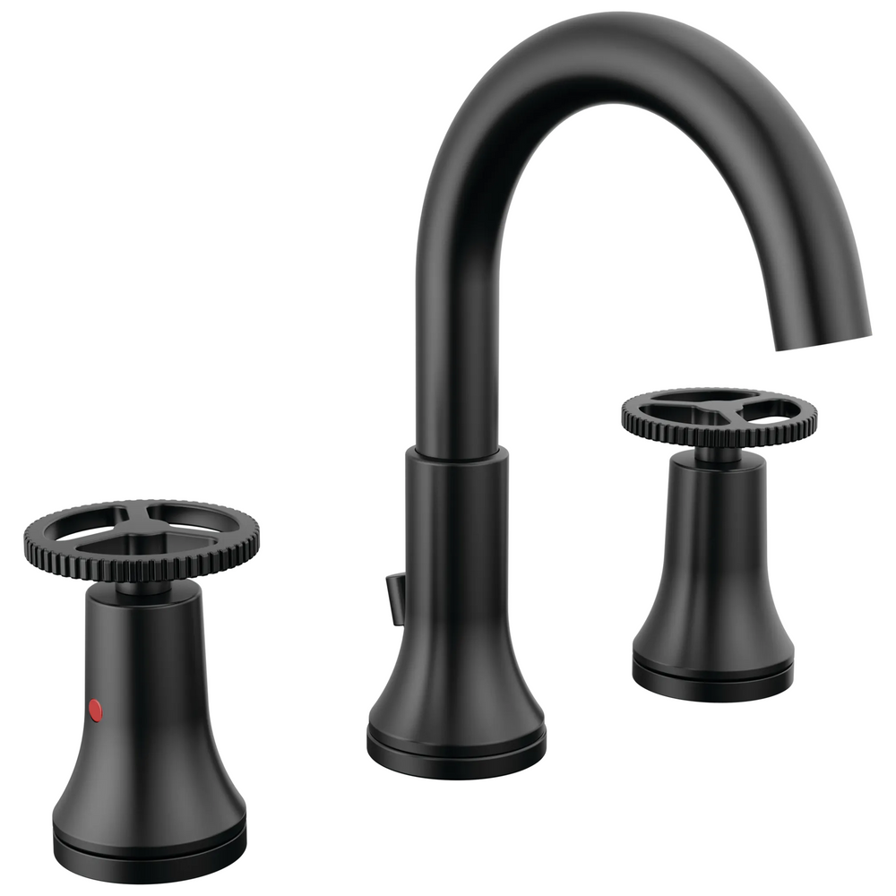 Delta Trinsic: Two Handle Widespread Bathroom Faucet - / Curve w/o Tab - D11 / Metal Pop