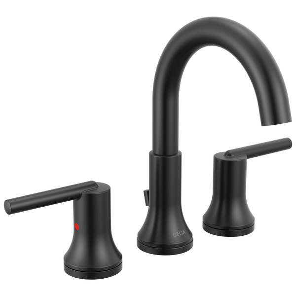 Delta Trinsic: Two Handle Widespread Bathroom Faucet - / Curve w/o Tab - D11 / Metal Pop