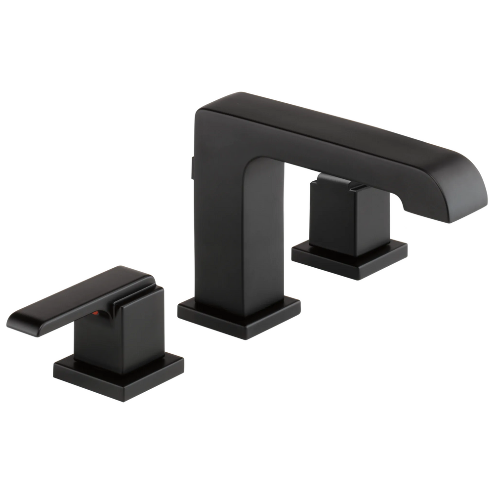 Delta Ara: Two Handle Widespread Bathroom Faucet - / Curve w/o Tab - D11 / Metal Pop-Up