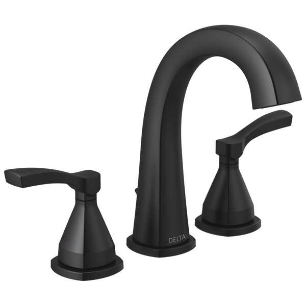 Delta Stryke: Widespread Faucet - / Curve w/o Tab - D11 / Metal Pop-Up Drain
