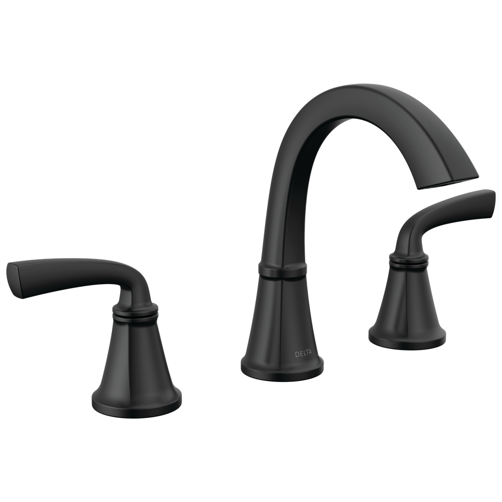 Delta Geist: Two Handle Widespread Bathroom Faucet - / Curve w/o Tab - D11 / Standard
