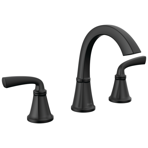 Delta Geist: Two Handle Widespread Bathroom Faucet - / Curve w/o Tab - D11 / Standard