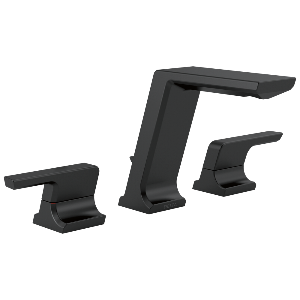 Delta Pivotal: Two Handle Widespread Bathroom Faucet - / Curve w/o Tab - D11 / Metal Pop