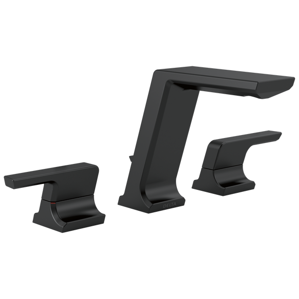 Delta Pivotal: Two Handle Widespread Bathroom Faucet - / Curve w/o Tab - D11 / Metal Pop