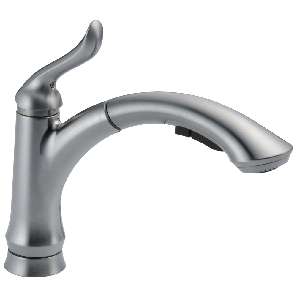 Delta Linden: Single Handle Pull-Out Kitchen Faucet - / Curve w/o Tab - D6 / Standa