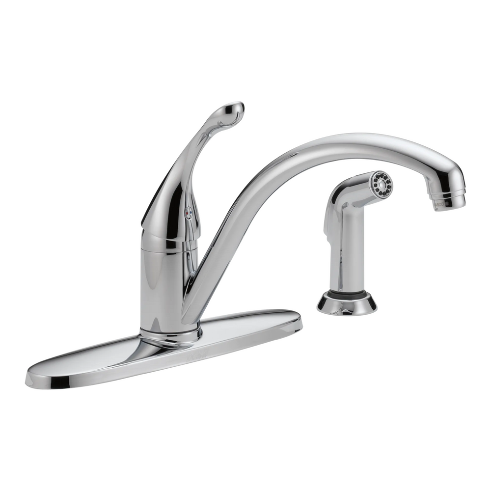 Delta Collins: Single Handle Kitchen Faucet with Spray - / Curve w/o Tab - D11/D6 / Standard