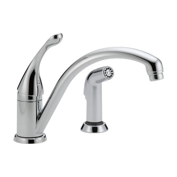 Delta Collins: Single Handle Kitchen Faucet with Spray - / Curve w/o Tab - D6 / Standard