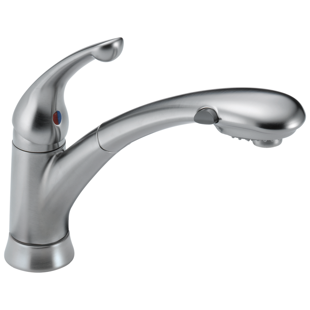 Delta Signature Pullouts: Single Handle Pull-Out Kitchen Faucet - / Curve w/o Tab -