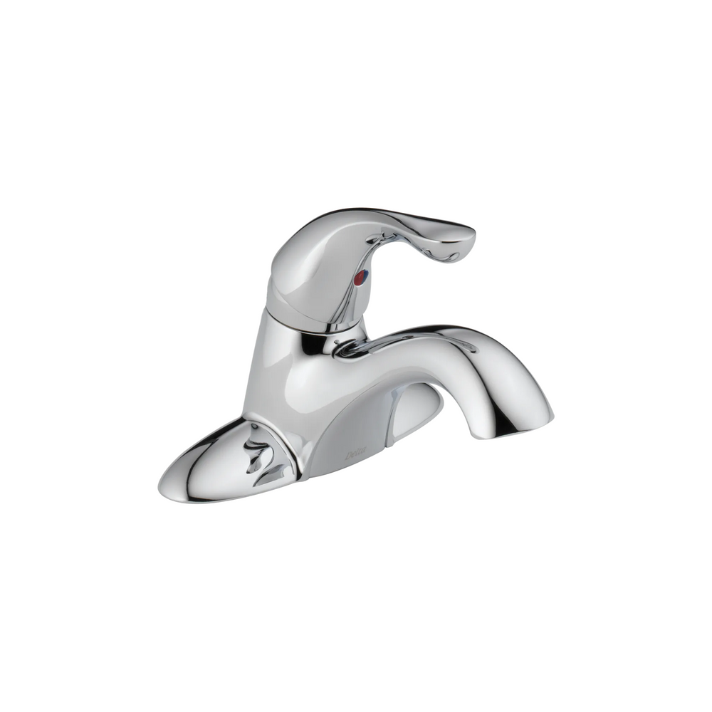 Delta Classic: Single Handle Centerset Bathroom Faucet - / Curve w/o Tab - D6 / Plastic Pop-U