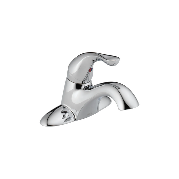 Delta Classic: Single Handle Centerset Bathroom Faucet - / Curve w/o Tab - D6 / Plastic Pop-U