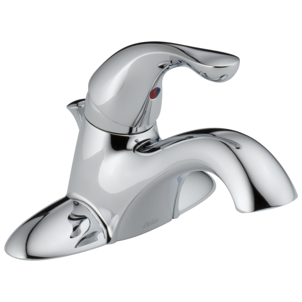 Delta Classic: Single Handle Centerset Bathroom Faucet - / Curve w/o Tab - D6 / Metal Pop-Up