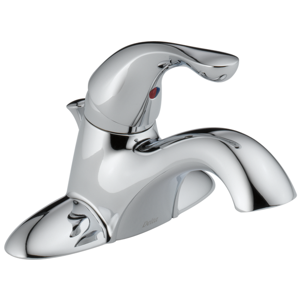 Delta Classic: Single Handle Centerset Bathroom Faucet - / Curve w/o Tab - D6 / Metal Pop-Up
