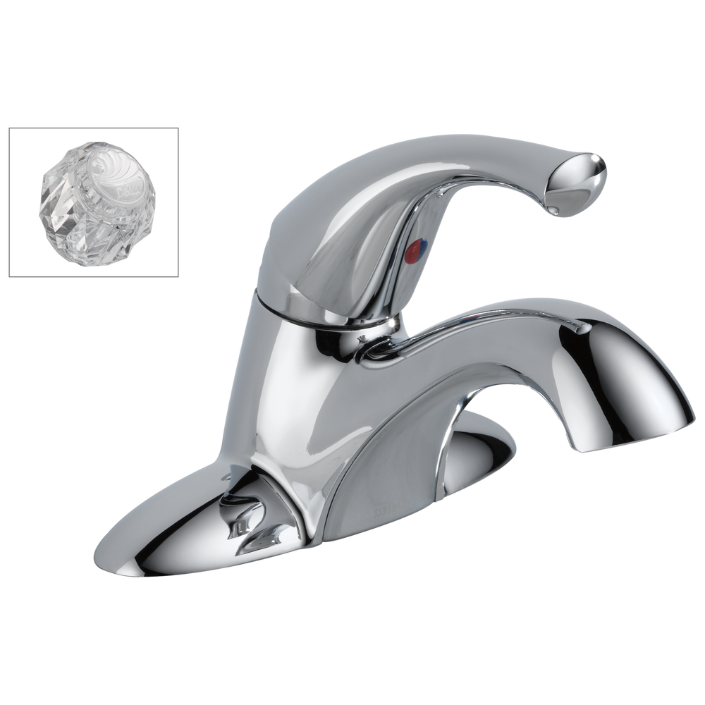 Delta Classic: Single Handle Centerset Bathroom Faucet - / Curve w/o Tab - D6 / ECO / Handle