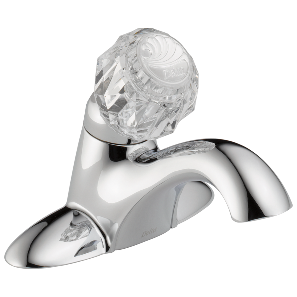 Delta Classic: Single Handle Centerset Bathroom Faucet - / Curve w/o Tab - D6 / Metal Pop-Up