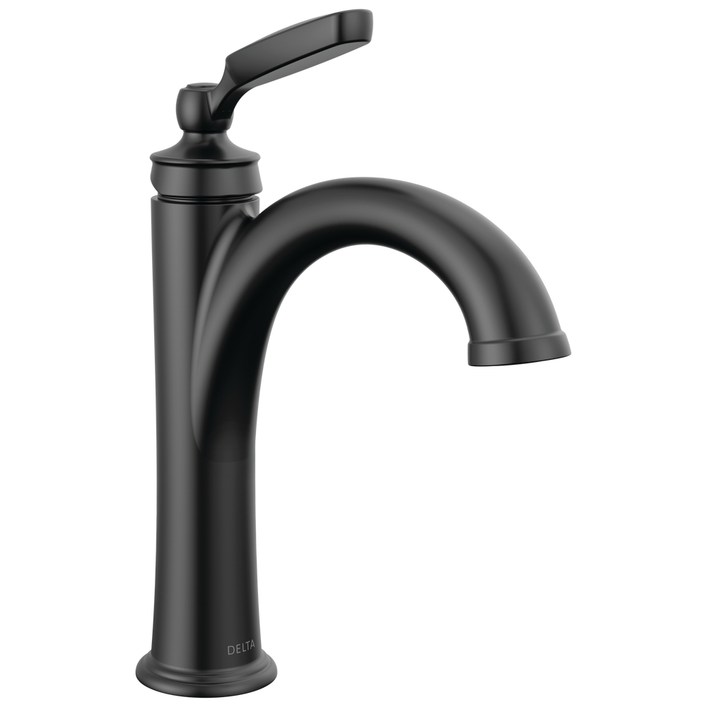 Delta Woodhurst: Single Handle Bathroom Faucet - / Curve w/o Tab - D6 / Metal Pop-Up Dra