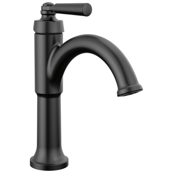 Delta Saylor: Single Handle Bathroom Faucet - / Curve w/o Tab - D6 / Metal Pop-Up Drain