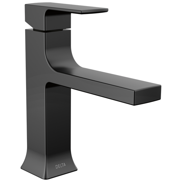 Delta Velum: Single Handle Bathroom Faucet - / Curve w/o Tab - D6 / Metal Pop-Up Drain