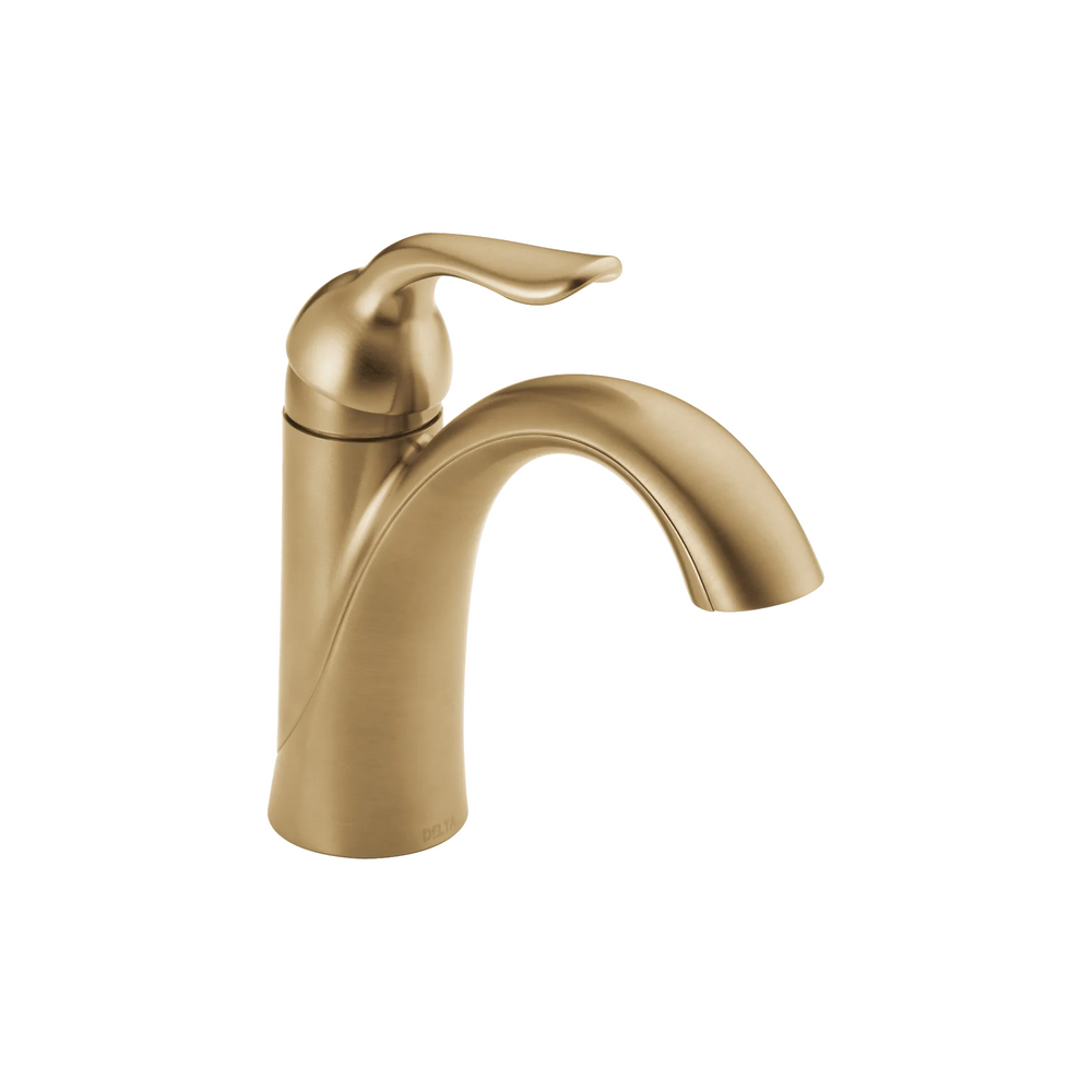 Delta Lahara: Single Handle Bathroom Faucet - / Curve w/o Tab - D6 / Metal Pop-Up D