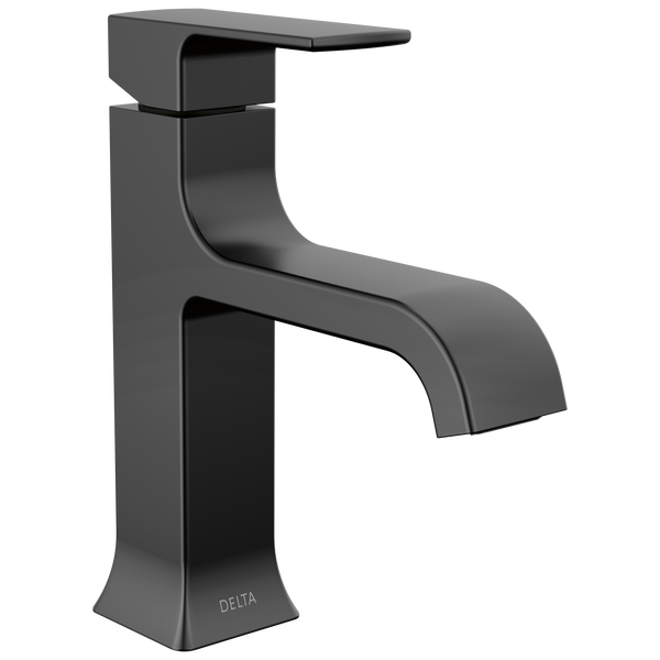 Delta Velum: Single Handle Bathroom Faucet - / Curve w/o Tab - D6 / Metal Pop-Up Drain