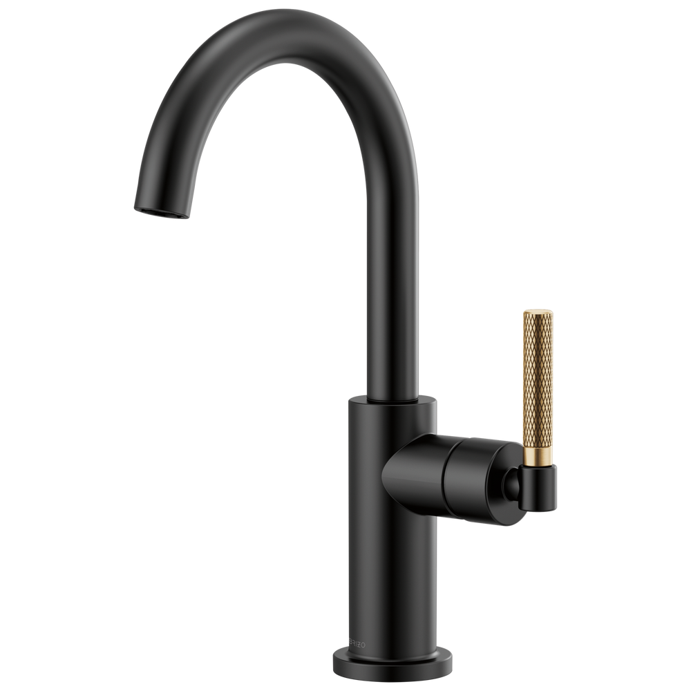Brizo Litze: Bar Faucet with Arc Spout and Knurled Handle Kit - / Rectangle