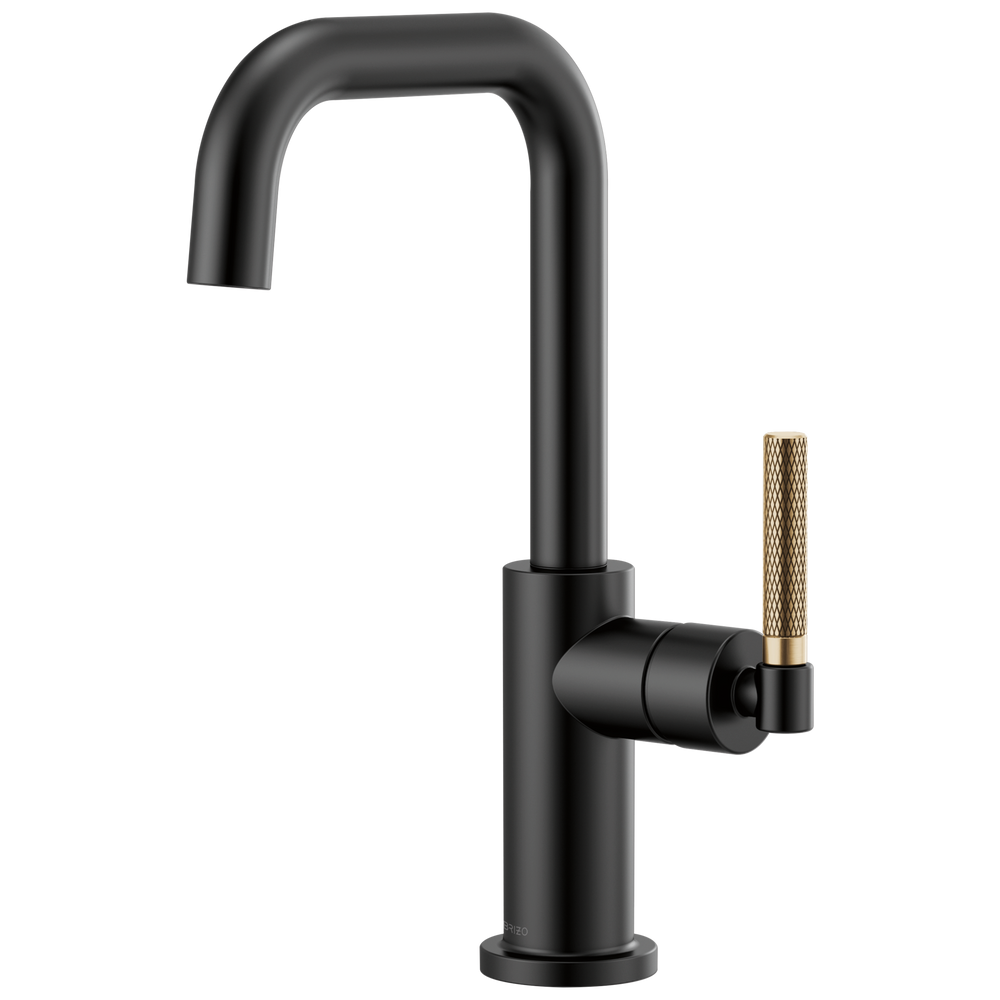 Brizo Litze: Bar Faucet with Square Spout and Knurled Handle Kit - / Rectang