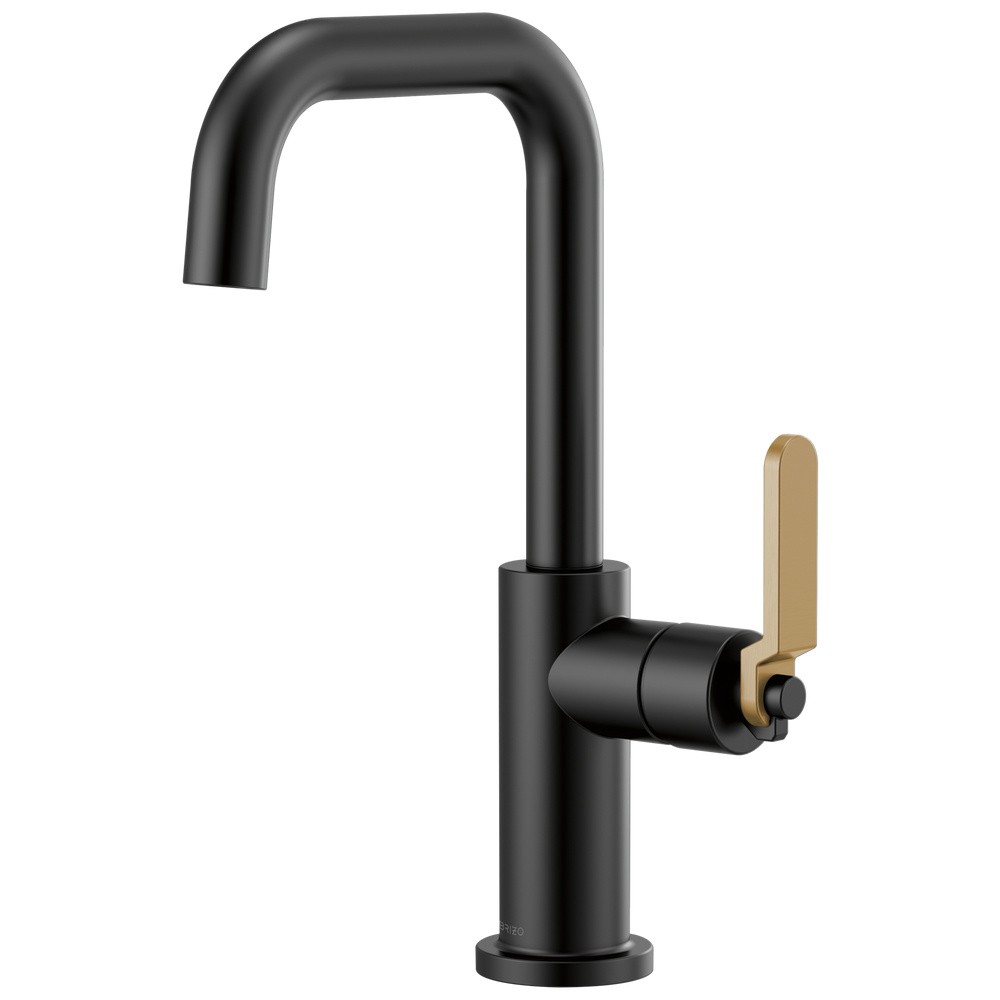 Brizo Litze: Bar Faucet with Square Spout and Industrial Handle Kit - / Rect