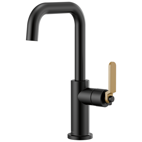 Brizo Litze: Bar Faucet with Square Spout and Industrial Handle Kit - / Rect
