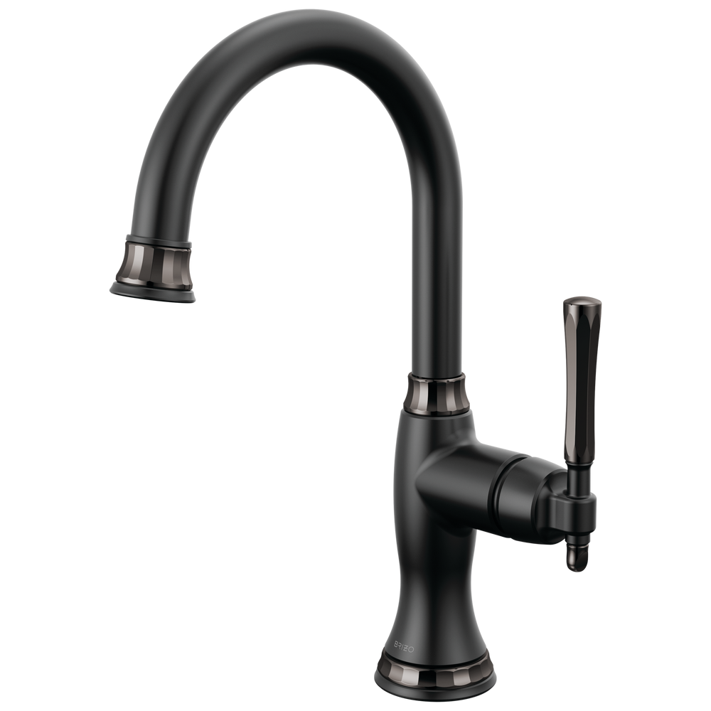 Brizo The Tulham Kitchen Collection by Brizo: Bar Faucet - Matte Black / Rectangle w/ Brizo Logo - B